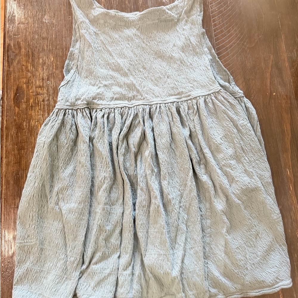 Free People Light Blue Textured Sleeveless Sundress